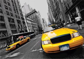 Fotótapéta Sárga taxi New York színes szelektív város 416x254 +ragasztó