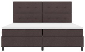 Rugós Ágy Matraccal és LED Fénnyel - Sötétbarna, 200 x 200 cm Szövet
