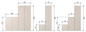 Krémszínű borovi fenyő moduláris szekrény 100x200 cm Daily – vtwonen