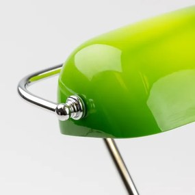 Brilagi - Asztali lámpa BANK OFFICE 1xE27/60W/230V fényezett króm/zöld