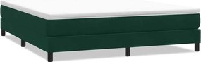 vidaXL sötétzöld bársony rugós ágy matrac nélkül 180x220 cm