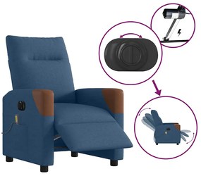 kék szövet elektromos dönthető masszázsfotel