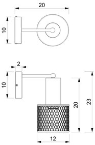 Fali lámpa SOBRESA 1xE27/60W/230V fekete/fa