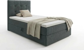 Kárpitozott boxspring ágy DIRELIS VIBE 90x200 cm sötétszürke Matrac: Bonell rugós matrac