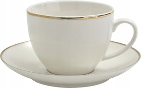 370 ml-es porcelán csésze csészealjjal Bella Arany vonal
