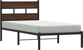 vidaXL barna tölgy színű fejtámlás ágykeret matrac nélkül 100 x 200 cm