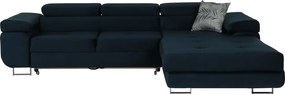 Sarokülőgarnitúra, kék, jobbos kivitel, AMARETA