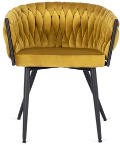Elegáns Bársony Étkezőszék Mustár Színben. EMPOLI