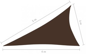 barna háromszögű oxford-szövet napvitorla 3 x 4 x 5 m