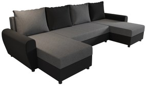 Sarok ülőgarnitúra U Fleur U (fekete + szürke). 1057074