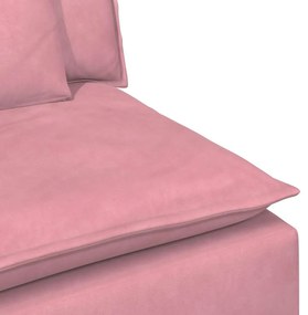 rózsaszín moduláris kanapé karfás végmodul párnákkal 100 cm