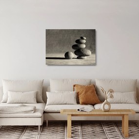 Üveg kép - Szürke kövek (70x50 cm)