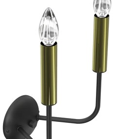 Fali lámpa AKASYA 2xE14/15W/230V fekete/arany