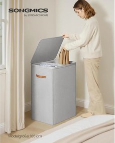 SONGMICS szennyestartó kosár 170 L, 56 × 40 × 75 cm, szürke