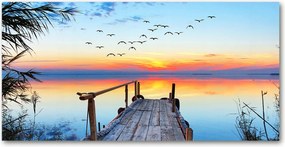 Konyhai panel Móló a tóparton 120x60 cm Ragasztó