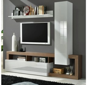 LENOR nappali szekrénysor fehér/tölgy