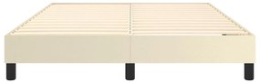 krémszínű műbőr ágykeret 140x190 cm