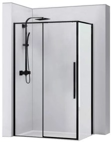 Rea - SOLAR BLACK MAT négyszögletes zuhanykabin 90 x 120 cm, átlátszó / fekete matt, REA-K6311