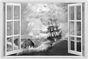 Poszterek 90x60 Vihar Tenger Hajó Tájkép