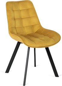 Szék mustársárga színben, bársony kárpittal. RICK