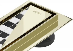 Mexen Flat M13 vonalzó lefolyó 2 az 1-ben 110 cm, arany - 1510110