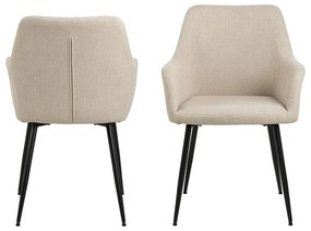 Bézs kárpitozott karfás étkezőfotel szett 2 db-os Lizzy – Actona