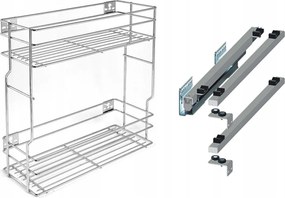 Cargo oldalsó szekrény bal 20cm 200 effekt króm 2p Rejs Push teljes kihúzás
