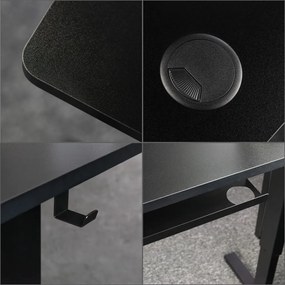 Elektromosan állítható magasságú íróasztal ülő-/állómunkához 120x60 cm fekete Levano Control+