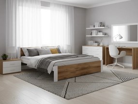 IKAROS ágy 120 x 200 cm, tölgy artisan/fehér Ágyrács: Lamellás ágyrács, Matrac: Coco Maxi 20 cm matrac