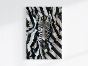 Canvas Vászonkép Fekete Fehér Zebra Portré Szövet Ágynemű 80x120