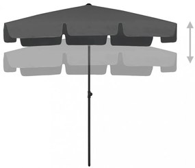 antracitszürke strandnapernyő 200 x 125 cm