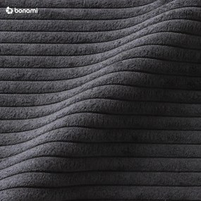 Sötétszürke kordbársony kinyitható-tárolóhelyes sarokkanapé Voltaire – Bobochic Paris