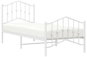 fehér fém ágykeret fej- és lábtámlával 80 x 200 cm