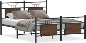 vidaXL barna tölgy színű szerelt fa ágykeret matrac nélkül 140x190 cm