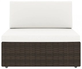 vidaXL 2 személyes barna elemes polyrattan kanapé