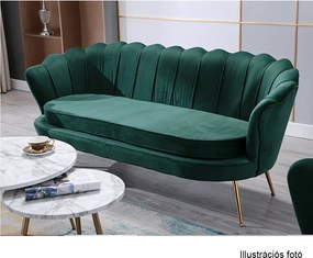 Pad Art-deco stílusban, smaragd Velvet anyag/gold króm-arany, NOBLIN