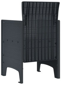 Kerti Szék 2 db Antracit, Krém Műanyag Rattan Standart Tartós