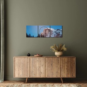 Kép - Éjszakai hegycsúcs (órával) (90x30 cm)