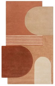 Terrakotta színű kézi szövésű gyapjú szőnyeg 200x290 cm Lozenge Terracotta – Flair Rugs