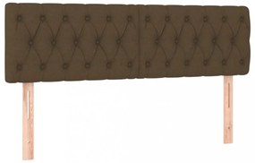 sötétbarna szövet LED-es fejtámla 144 x 7 x 78/88 cm