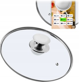 Üveg Fedő 22cm Serpenyő Fedő Edény