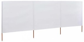 3 paneles homokfehér szövet szélfogó 400 x 80 cm