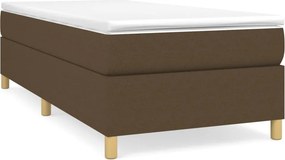 vidaXL sötétbarna szövet rugós ágy matraccal 80 x 200 cm