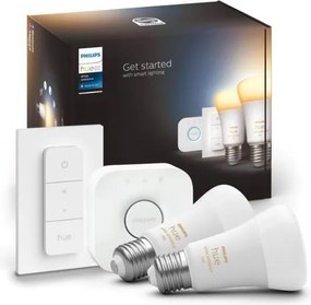 Philips Hue WHITE AMBIANCE kezdőkészlet 2x E27/8W/230V izzó + Bridge és fényerőszabályzó kapcsoló