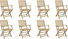 vidaXL 8 db összecsukható tömör akácfa kerti szék 54x61x88 cm