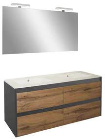 Porto Prime 120 komplett fürdőszoba bútor antracit-country tölgy színben