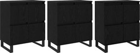 vidaXL Széf 3 pcs Fekete tölgy 60 x 35 x 70 cm