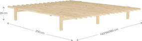 Borovi fenyő franciaágy ágyráccsal 140x200 cm Pace – Karup Design