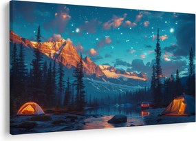 Kép - Kempingezés a hegyekben (90x60 cm)