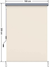 Függőleges napellenző, vízálló árnyékoló, bézs, 2,5 x 1,6 m (Ma x SZ)